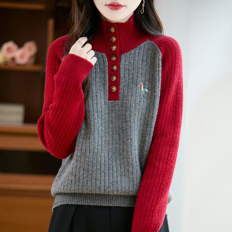 Women Sweater 100% Wool Turtleneck MODERN NEW SAGA Knit Pullover Thick Winter Jumpers Female Knit Tops