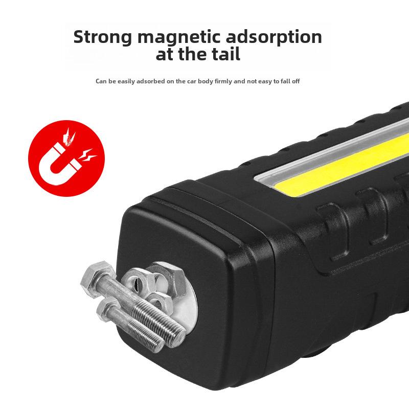 Cordless 90° LED Work Flashlight with Tail Magnet and TYPE-C Rechargeable Plastic Belt
