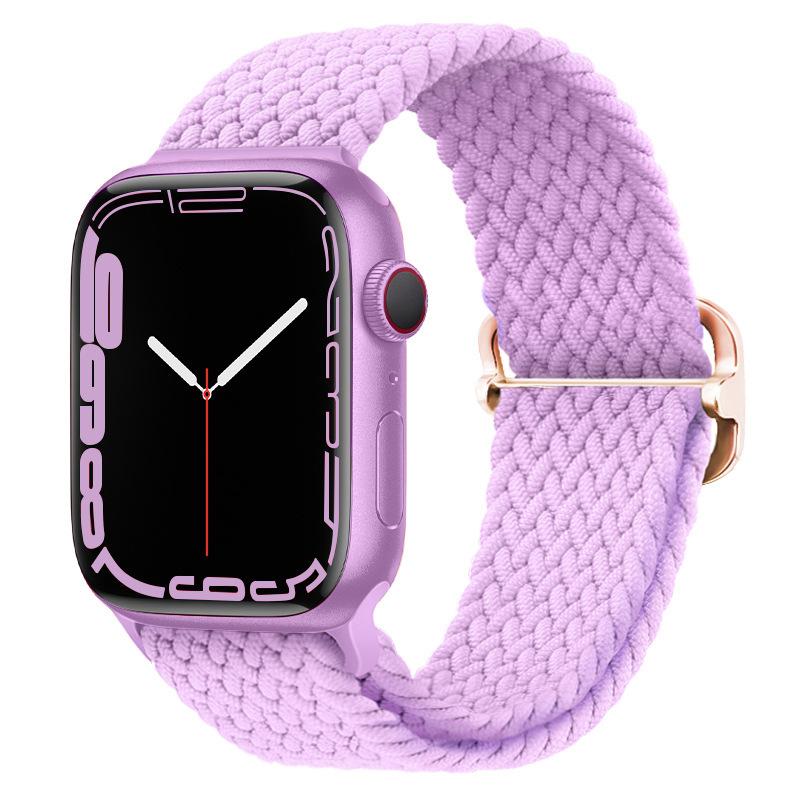 Elastic Woven Nylon Band F Smart Apple Watch Band 40 41 44 45MM Iwatch SE8 7 5 6 , Alloy Buckle Sport Soft Breathable Accessories Strap Blet Bracelet