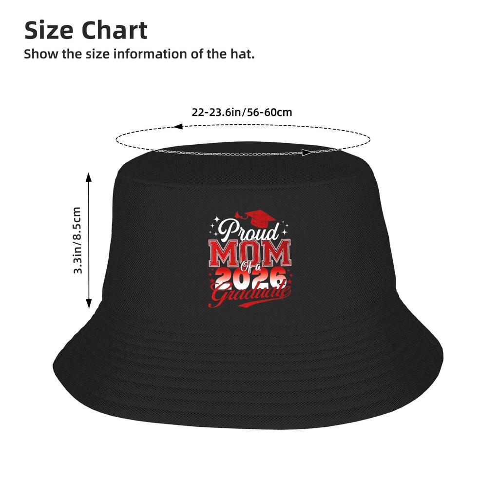 Senior Mom Graduation Proud Mom Of A Graduate Bucket Hat Streetwear Fisherman Caps Portable Hunting Visor Hats
