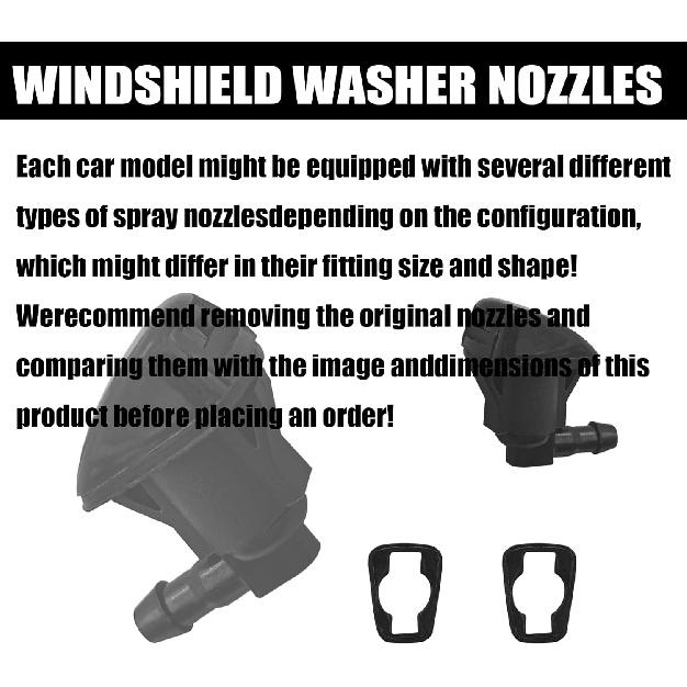 Front Windshield Washer Nozzles, OE 55372143AB, 68260443AA, Compatible with Pontiac G6, 05-16 Jeep Grand Cherokee, Saturn Aura, 05-13 Chevy Malibu