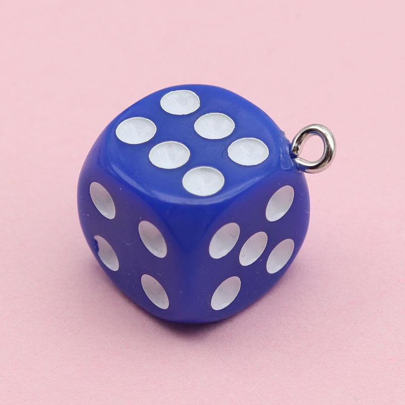 14mm Colorful Acrylic Dice Shaker Pendant Charm for DIY Jewelry