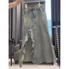 Women's High Waist Denim Fishtail Skirt - 2025 Summer Fashion