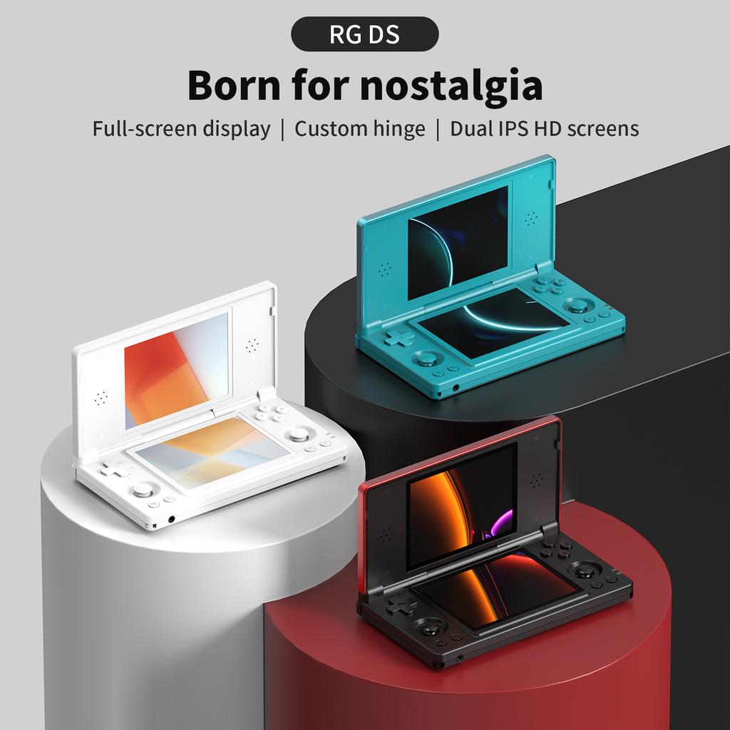 2026 Hot Sale Anbernic RG DS Handheld Game Console 4" IPS Dual Screen Android 4000mAh Flip Video Games Player