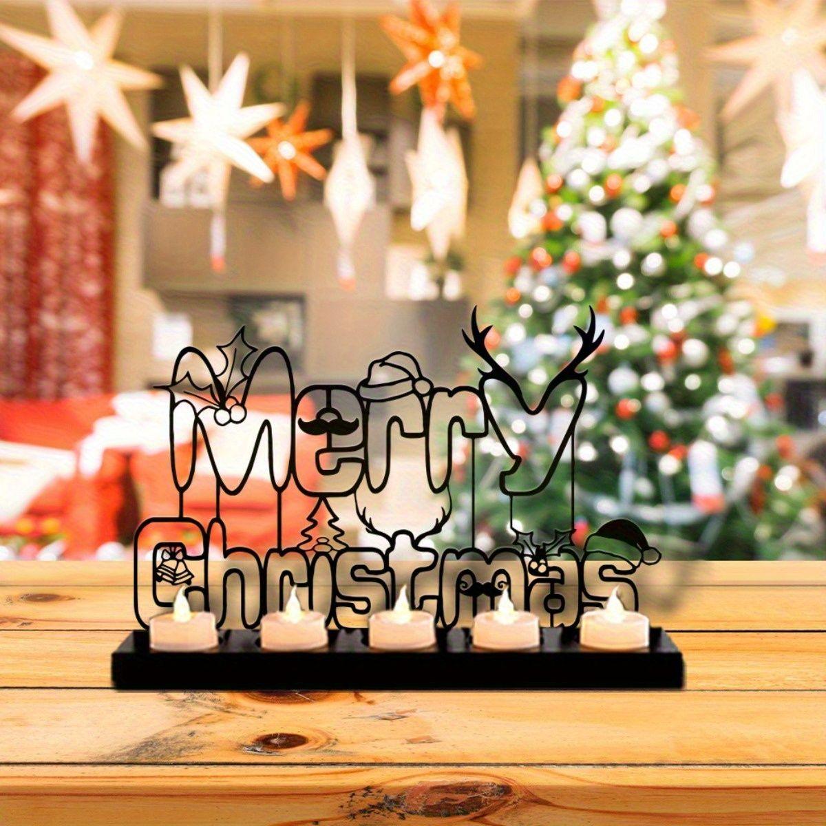 

Metal Candle Holder Christmas Decor Ornament Table Gift