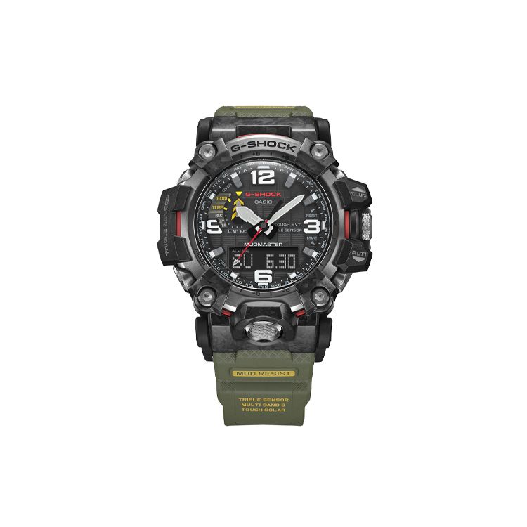 G-Shock Land Series Fashion Trend Street Big Mud King II Carbon Fiber Core Solar Quartz Movement Resin Strap Men watches Green GWG-2000-1A3PR