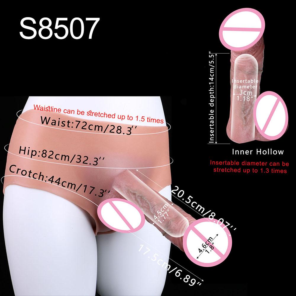SXXY Skin Feeling Briefs&Boxer shorts Pants With Large Hollow Dildo Realistic Male Strapon Penis Sleeve Adult Sex Game