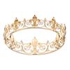 Nowa barokowa korona królewska męska retro złota okrągła korona koronacyjna królowej korona do włosów nakrycie głowy