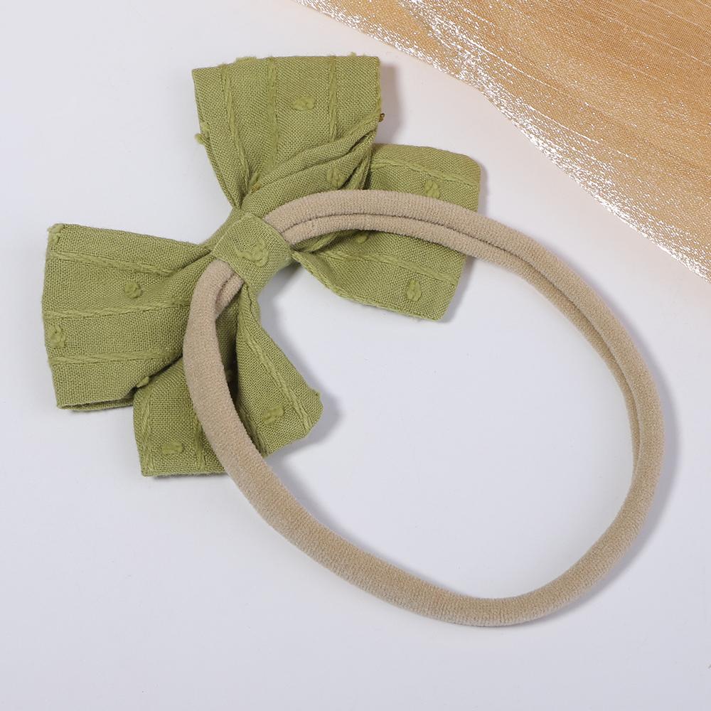 5Pcs/Set Cotton Linen Bows Headband for Girls Newborn Nylon Elastic Hair Bands Toddler Hairbands Headwear Baby Hair Accessories