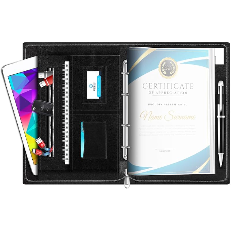 FEDUS Men and Women Multipurpose Leatherette Professional File Folders for Certificates, Documents Holder, Document Bag,