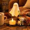 LED Electronic Candle Lamp Ghost Walking Dog Night Light, 3D Printed Warm Lamp, Cute Soft Aesthetic Room Decor Puppy Statue with Candle, Halloween
