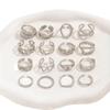 European and American Trendy 16-Piece Geometric Adjustable Ring Set