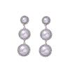 2023 Vintage Pearl Drop Earring For Women Ancient Sliver Color Long Pendant Dangle Earring Statement Ear Zircon Exquisite Gift