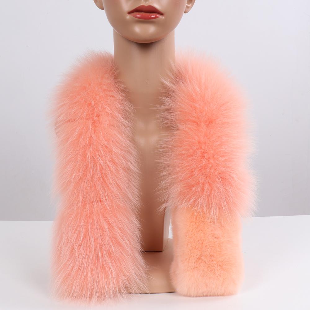 New Winter Lady Natural Real Fox Fur scarves Women Warm Fluffy Luxury Genuine Fox Fur Mufflers With Rex Rabbit Fur Scarf