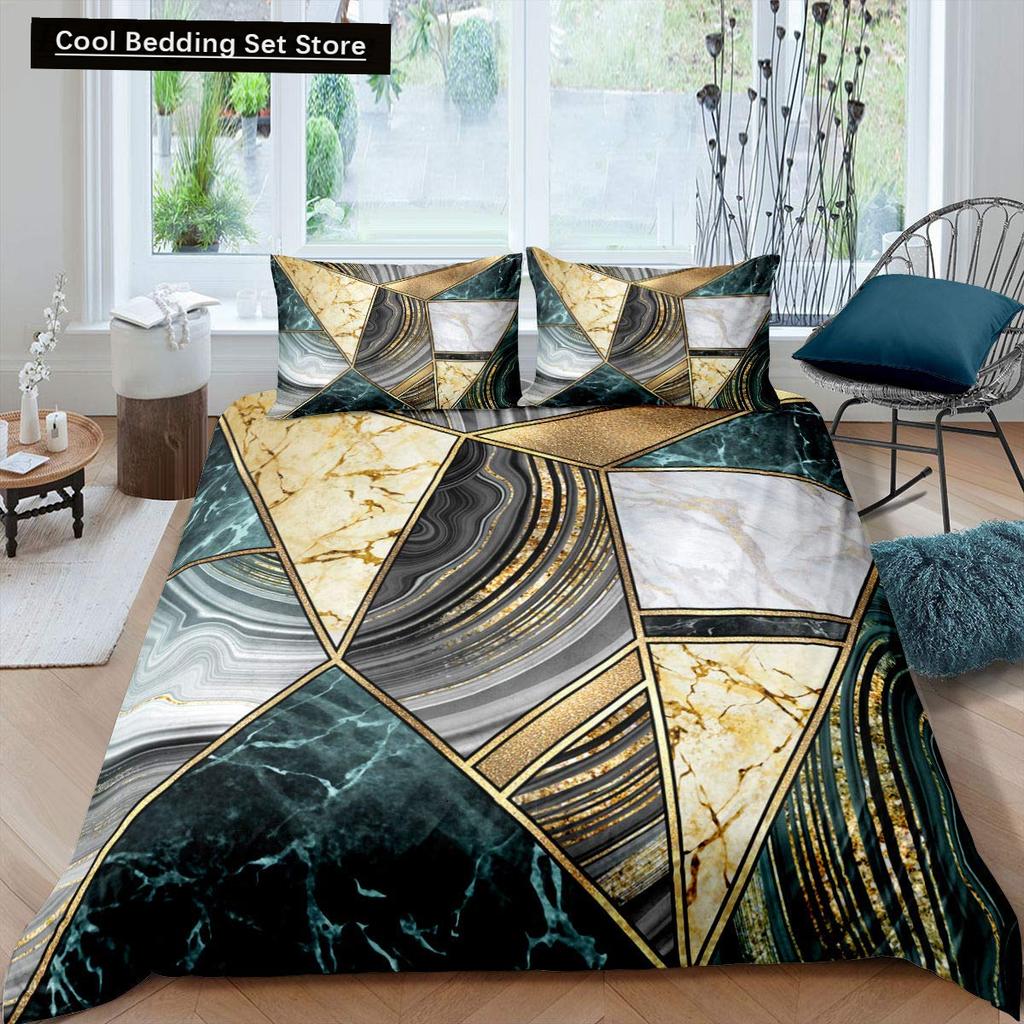 Irregular Geometry King Queen Duvet Cover Bohemian Style Bedding Set for Kid Teens Adult Modern Art 2/3pcs Polyester Quilt Cover