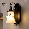 Creative Theme Party Lighting Cute Ghost Wall Light, Wizard Hat Lamp, Decorative Indoor Light Fixture Mount Lamp for Halloween Home Hallway
