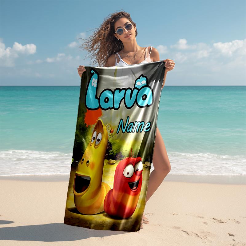 Personalized Customized Proof Beach Towel with Larva Pattern - Soft, Absorbent,quick-drying,perfect Swimming,camping&bathing