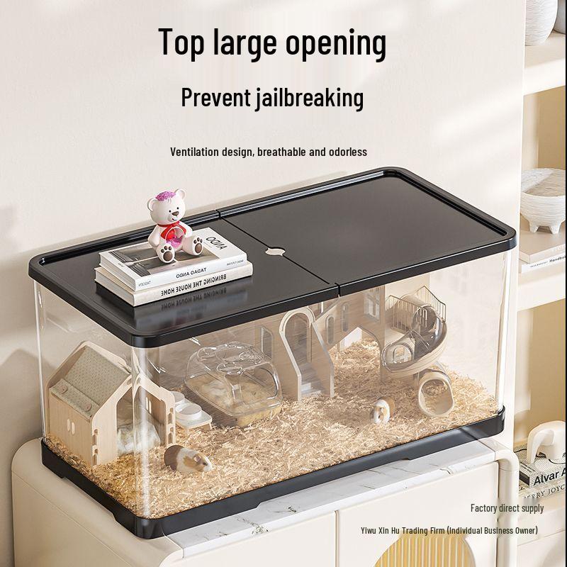 Golden Hamster Luxury Acrylic Villa - Transparent Breeding Cage with Spacious Bedroom