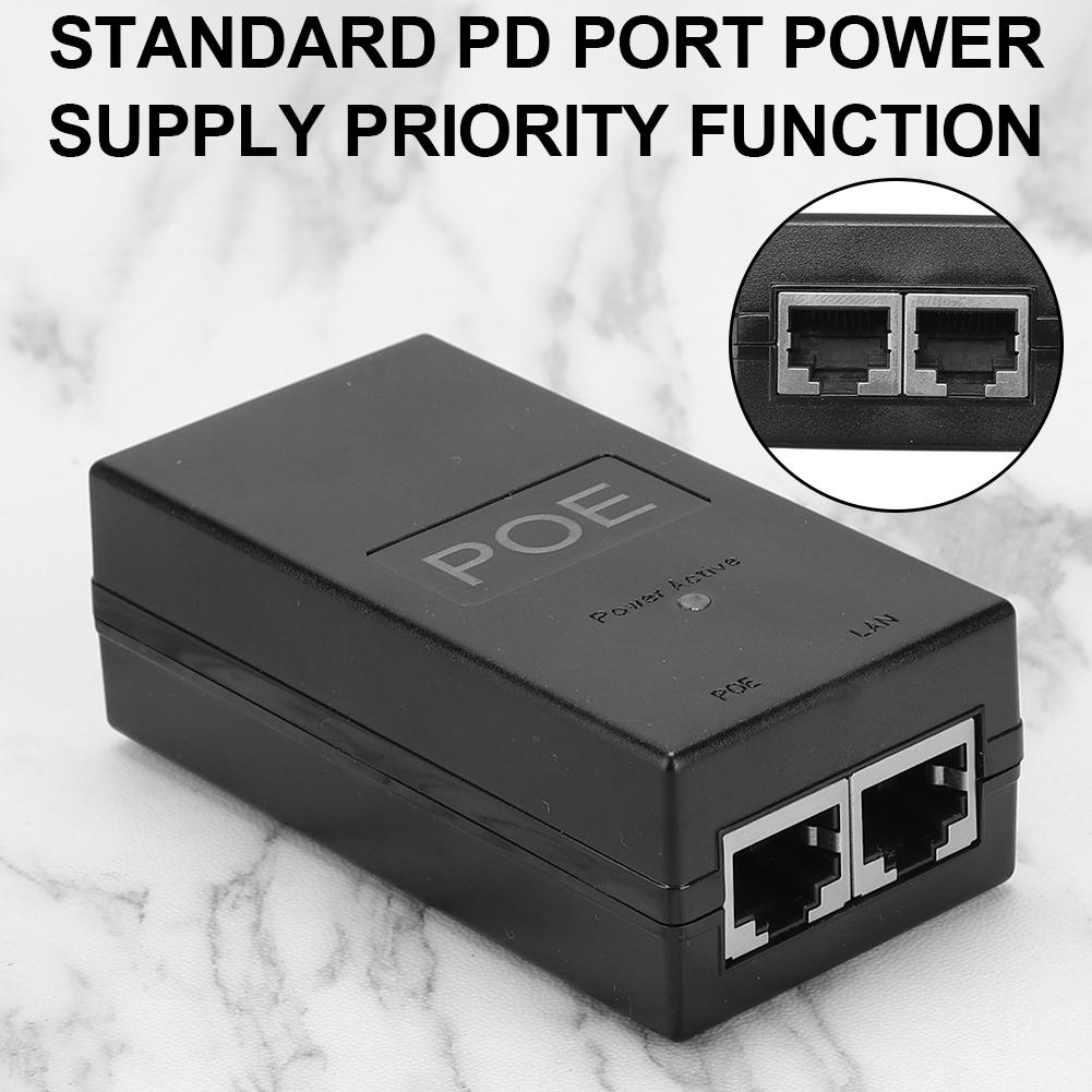 Desktop POE Injector Ethernet Adapter 24V 48V 0.5A Ethernet Adapter 12W 24W 100Mbps Surveillance CCTV for IP Camera Power Supply