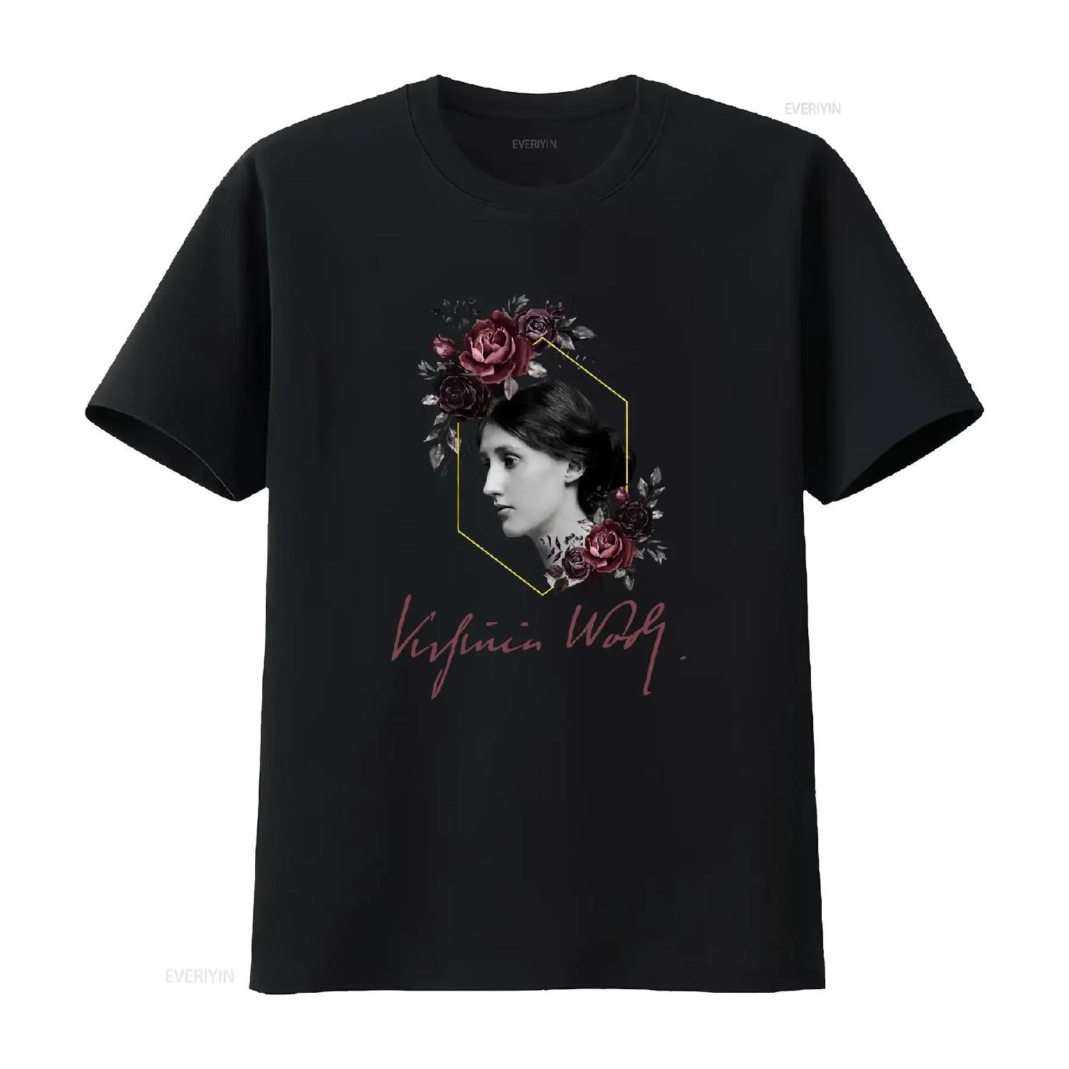 

Virginia Woolf T Shirt Women in Literature s for Writers English Teachers vintage Washed designer clothes streetwear graphic S чёрный