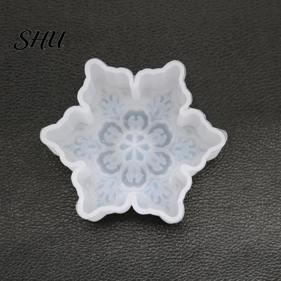 Epoxy Mold Soap Easy Demoulding Heat-Resistant Non-stick Mirrored DIY Silicone Christmas Snowflake Candle for Home Drip