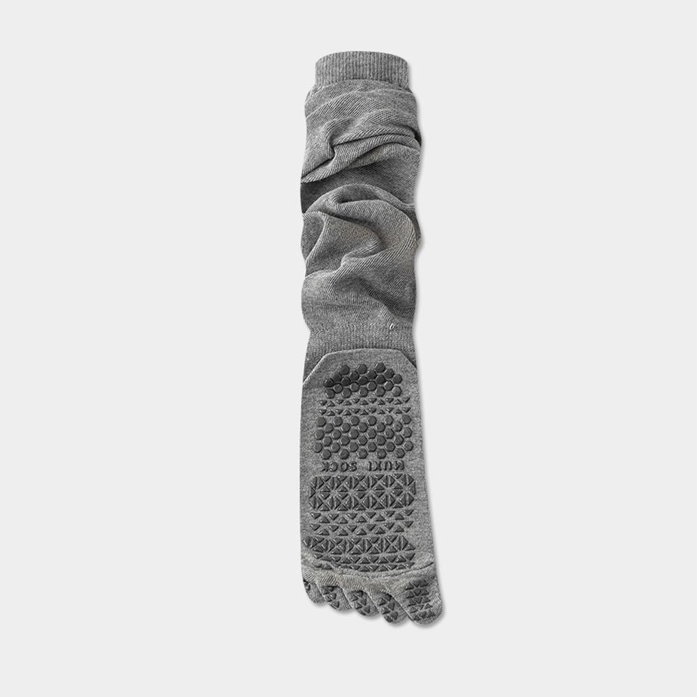 Anti-Slip Design Five Finger Yoga Socks Silicone Dots High Length Thigh Socks Yoga Practice