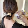 LeTradeJP Chouchou Silk Hair Tie 3-piece Set Adult Metal Plate Rubber Stylish Volume Ladies Anti-static Accessory Mature Gift