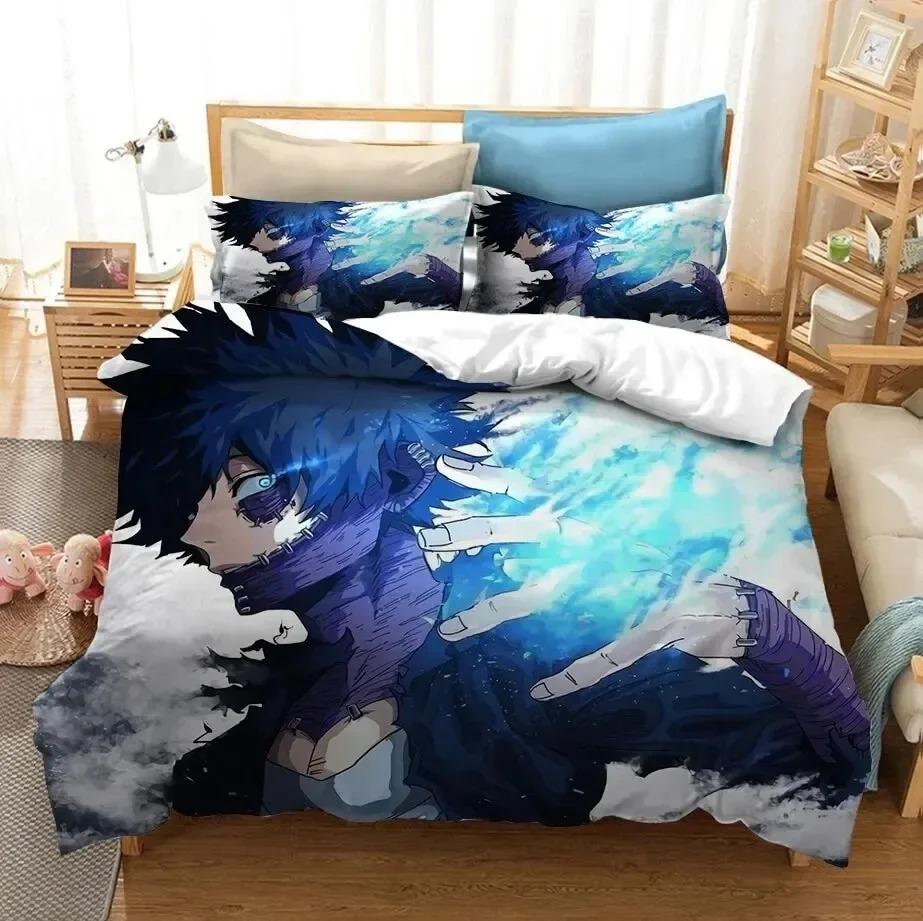 Anime 3D-tryck My Hero Academia Shoto Todoroki Sängkläder Påslakan Sängset Täcke Örngott Täcke King Queen Size