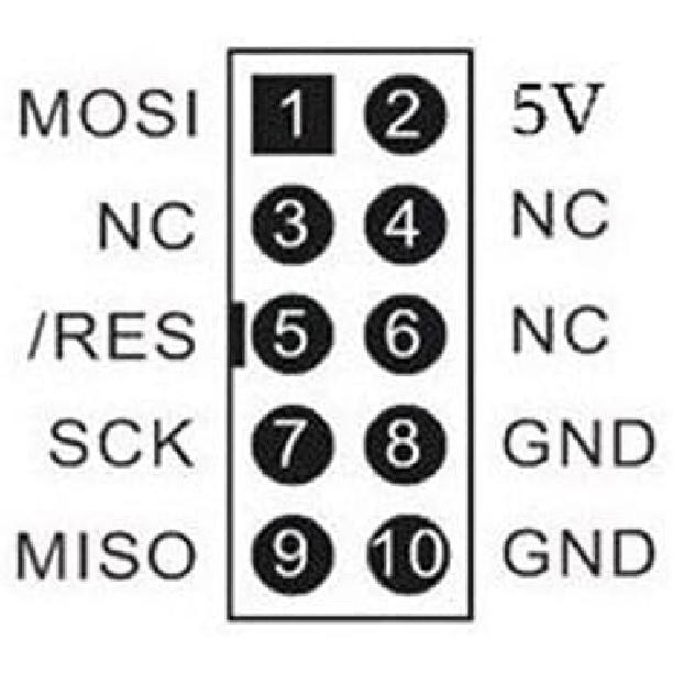 HiLetgo 51 AVR ATMEGA8 Programmer USBasp USB ISP 10 Pin USB Programmer 3.3V/5V with Cable