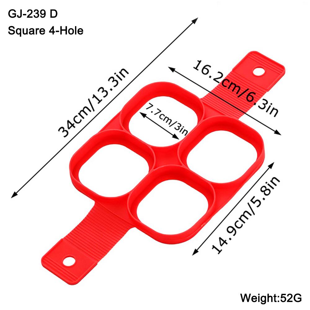 1Pc 6 Style Egg Pancake Ring Food Grade Soft Silicone Gel Molds For Kitchen  Cooking and Baking Tools Washable And Reusable