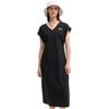 FILA Heritage V-Neck Fashion Versatile Sleeveless Dress Women Dresses Black F11W528303F-BK