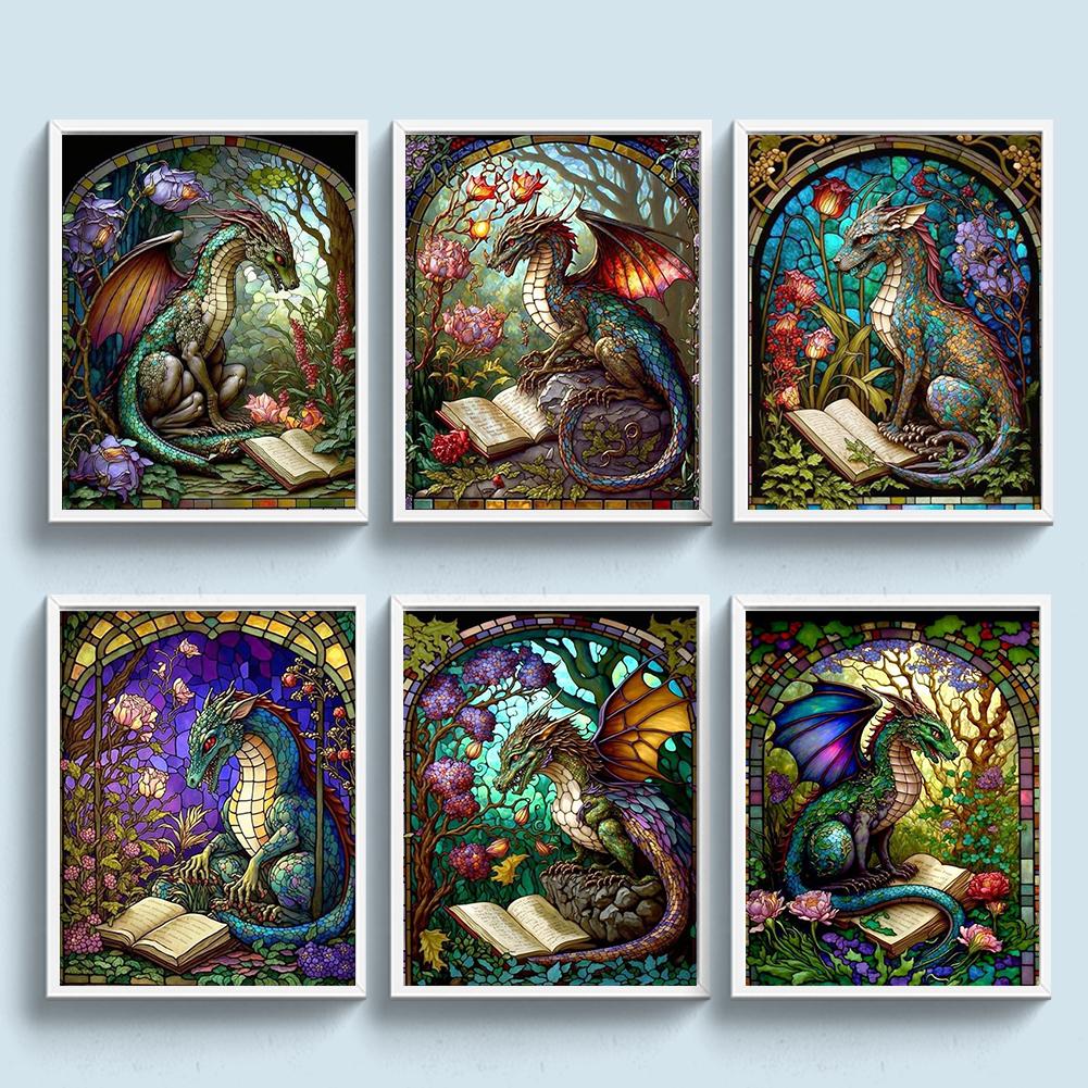 Full Embroidery Cotton Thread 14CT Printed Pterodactyl Cross Stitch 45x55cm