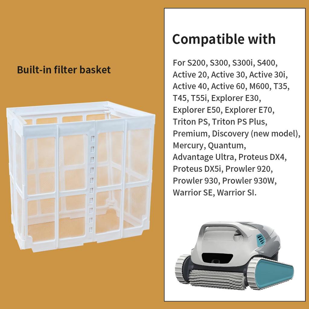 9983106-R1 Cestello Interno Sostitutivo Filtro per Pulitore Robotico Piscina Dolphin S200 S300 S300i, Filtro Pre-Filtro Ultra Fine di Ricambio