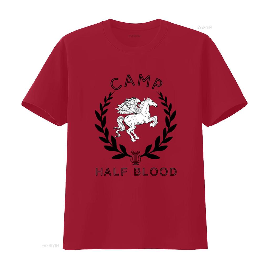 Camp Half Blood T Shirt Percy Jackson Olympians with Mythical Winged Horse Design vintage Washed Stretched Unisex Versatile