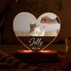 Heart Dog Memorial Frame Pet Custom Acrylic Photo Plaque Personalized Bedroom LED Decor Sign Light up Birthday Gift for Pets