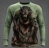 Edgy Horror Werewolf Butcher Graphic Long Sleeve T-Shirt