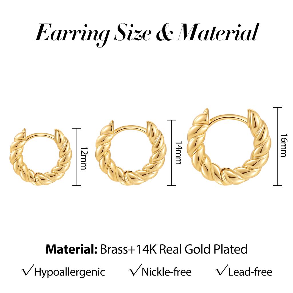 New Trendy Twisted Small Hoop Earrings for Women Fashion Gold Color Metal Circle Tiny Hoops Huggie Ear Buckle Jewelry 2026