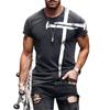 2024 Summer Retro Cross Pattern New Short Sleeved Round Neck Printed Men's T-shirt