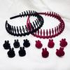 6Pcs/Set Fabric Red Black Plastic Small 2cm Hair Claw Hair Crabs for Girls With Non-Slip Teeth Hair Hoops Accessories For Women