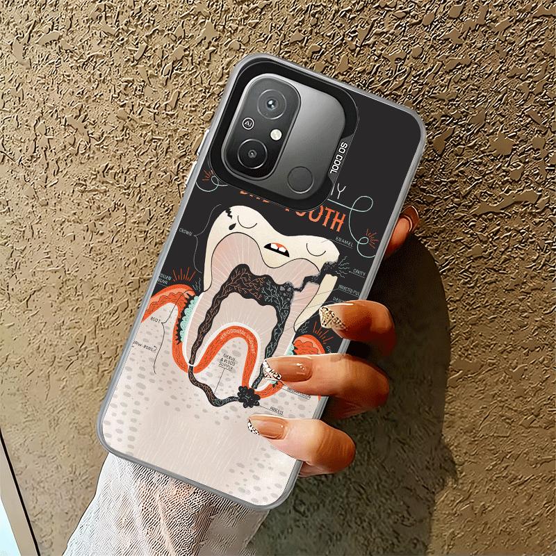 

Tooth Dentist Pattern Shockproof Phone Case for Xiaomi Poco X7 X6 X5 X3 Pro F7 Ultra M8 Redmi 15C 15 14C 13C 12C 10C 13 12 10 Xiaomi Redmi 9A