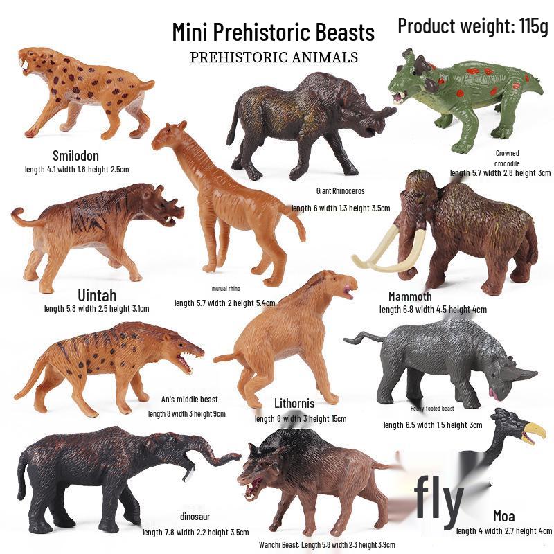 Miniatur-Dschungeltier-Simulationsspielzeug-Set: Reh, Fuchs, Eichhörnchen, Elch, Waschbär, Schwein, Kaninchen