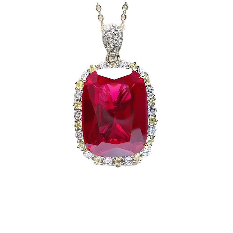 

BELLA BOX Роскошный темпераментный кулон-ожерелье цвета «голубиная кровь», женский набор «Цветное сокровище», кольцо с красным корундом, серьги с красными бриллиантами, женский No.1 красный