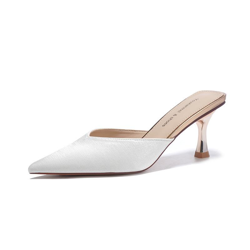 Sandals 2026 Summer Half Dragged Women's High Heels Commuting Shoes Slippers Korean Edition Shoes Fashion Single Shoes