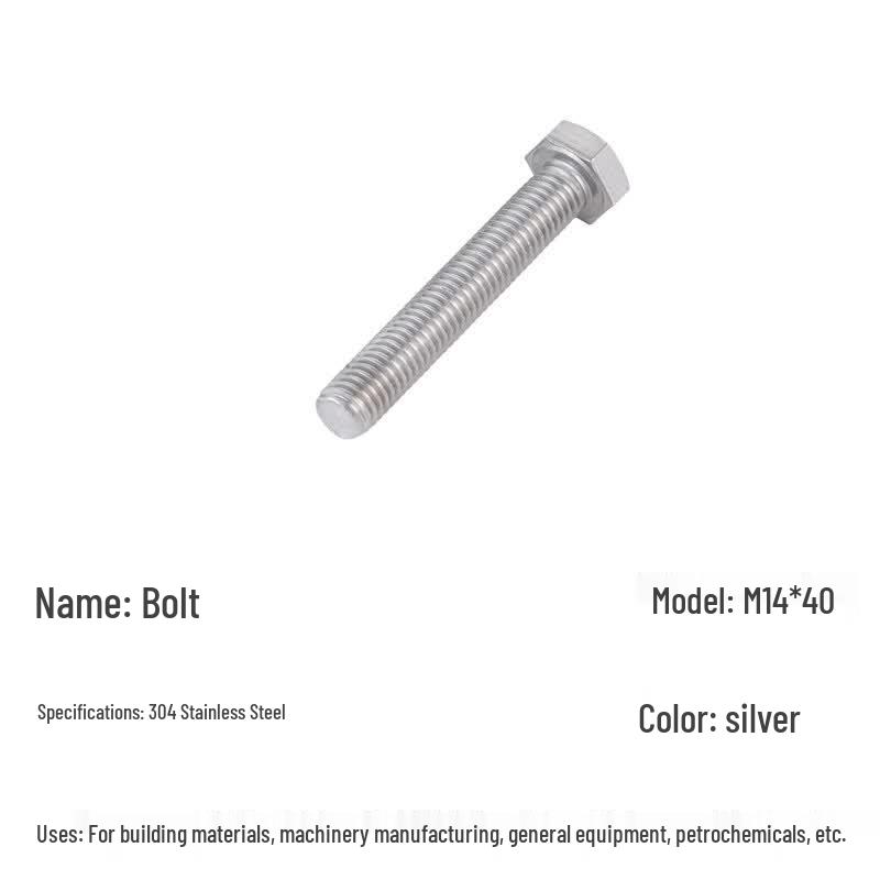 Ruiyouli 304 Stainless Steel Hex Head Bolt