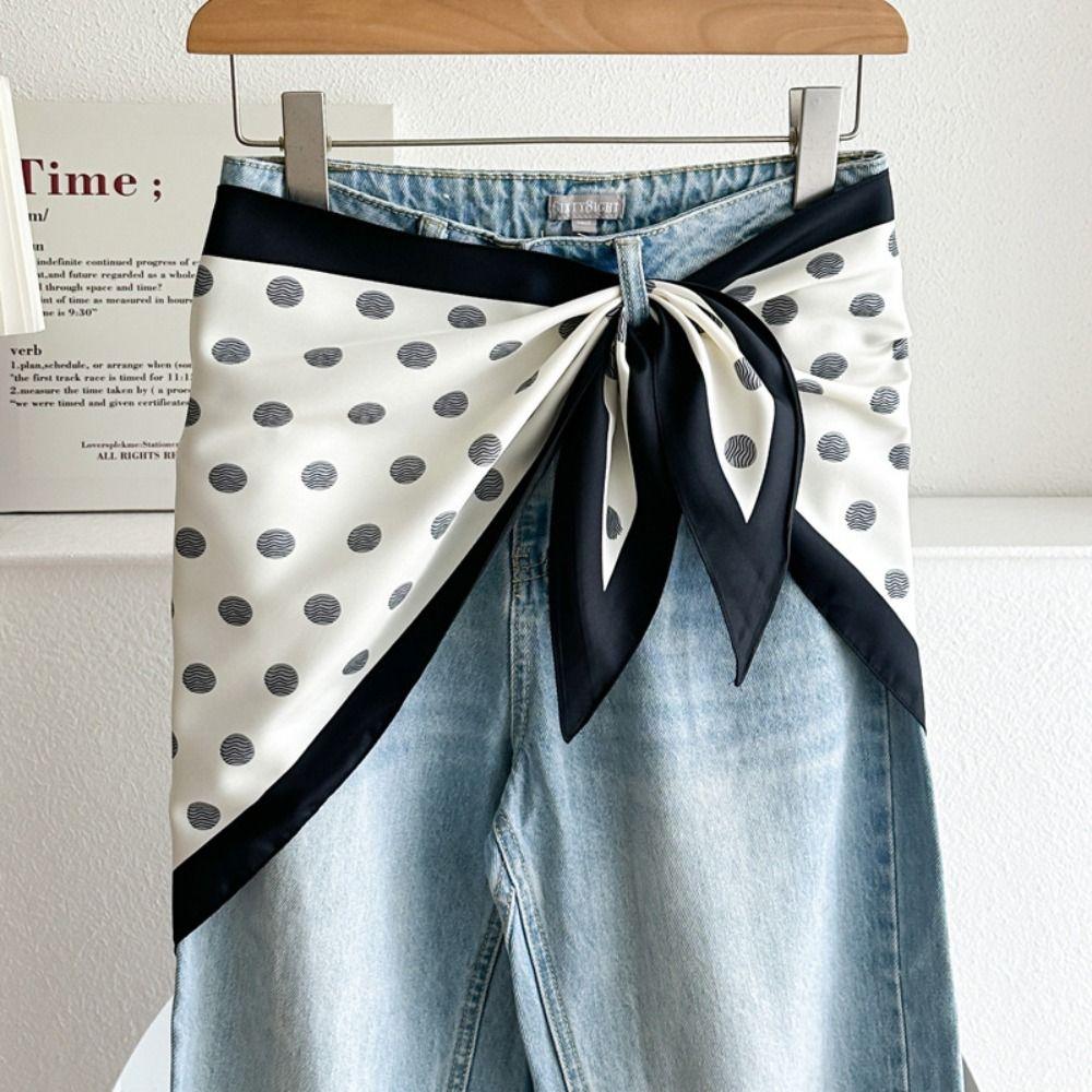 Foulard en soie satinée Style ethnique Extension de chemise Accessoire de taille mode pour jean Taille de jean
