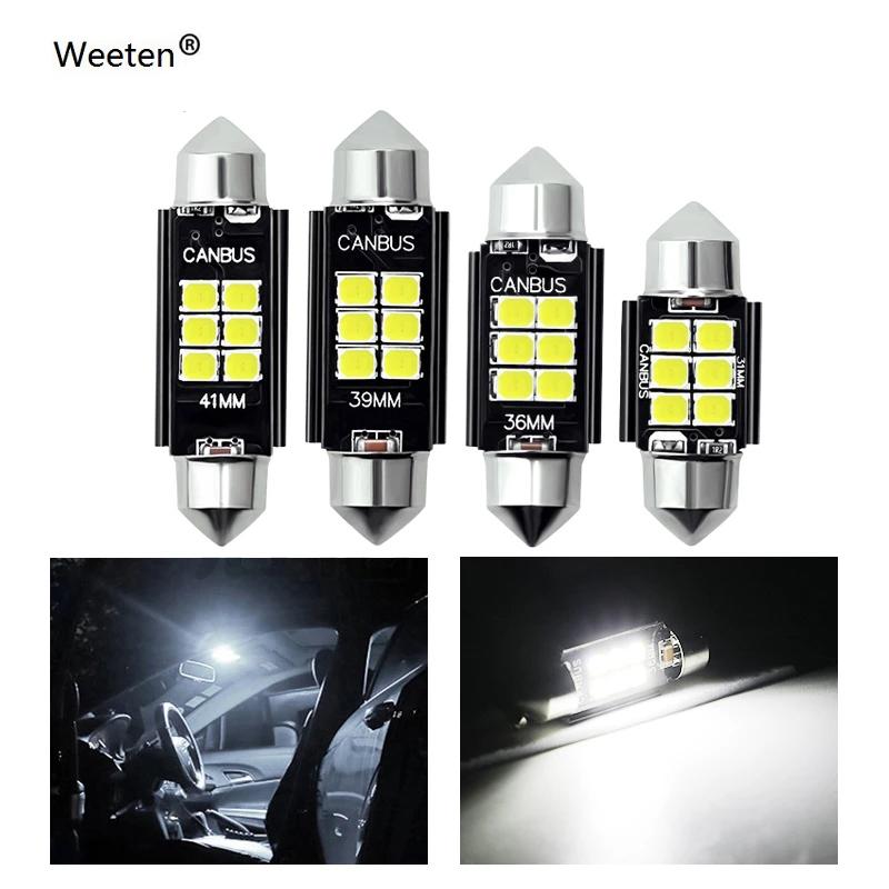 Buy 2pcs 12V C5W 31mm 36mm 39mm 41mm 3030 6 SMD Car Festoon Lights Auto ...