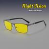 Men's Classic Square Night Vision Sunglasses Neutral Fashion Luxury Polarized Night Vision Glasses Driving Riding Flat Glasses