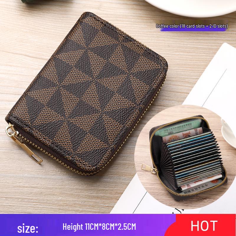 Elegant Women's Card Holder: European-American Style, Multiple Slots, High-End ID Wallet, Large Capacity for Driver's License and Cards