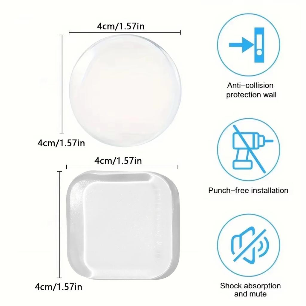 Door Knob Wall Shield Clear Soft Rubber Door Stopper Door Handle Bumper Wall Protector Mute Stickers Muffler Pad Protective Plug