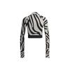 Adidas Zebra Print Half-High Neck Cropped Long-Sleeve T-Shirt Women's Gray